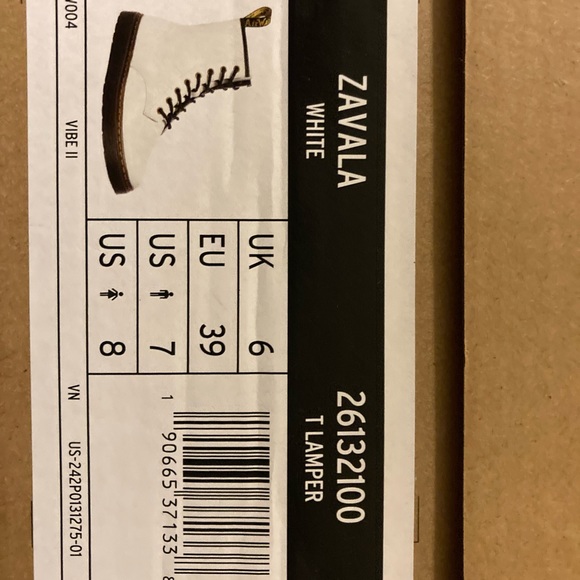 NEW Dr Martens Zavala Combat Boots White Leather - Picture 8 of 9